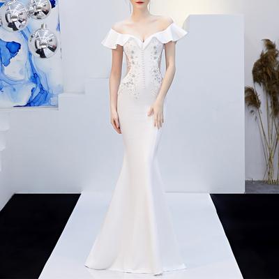 Braut Langer schlanker Fischschwanzrock Hochzeit Abendkleid Mädchen Abendkleider