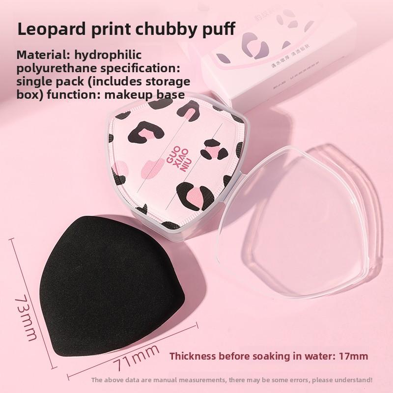 

GUOXIAONIU Pink Leopard Print Puffs Foundation Sponge Dry Wet Face Beauty Makeup Cosmetic Puff Soft Air Cushion Concealer Tools