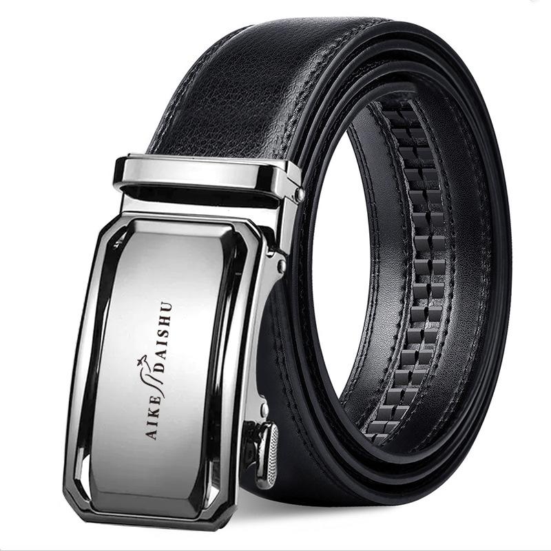 

Мужской ремень Натуральная кожа Высококачественная автоматическая пряжка Повседневный Универсальный кожаный ремень Мужской Деловой Для среднего и молодого возраста Ремень для брюк 130cm