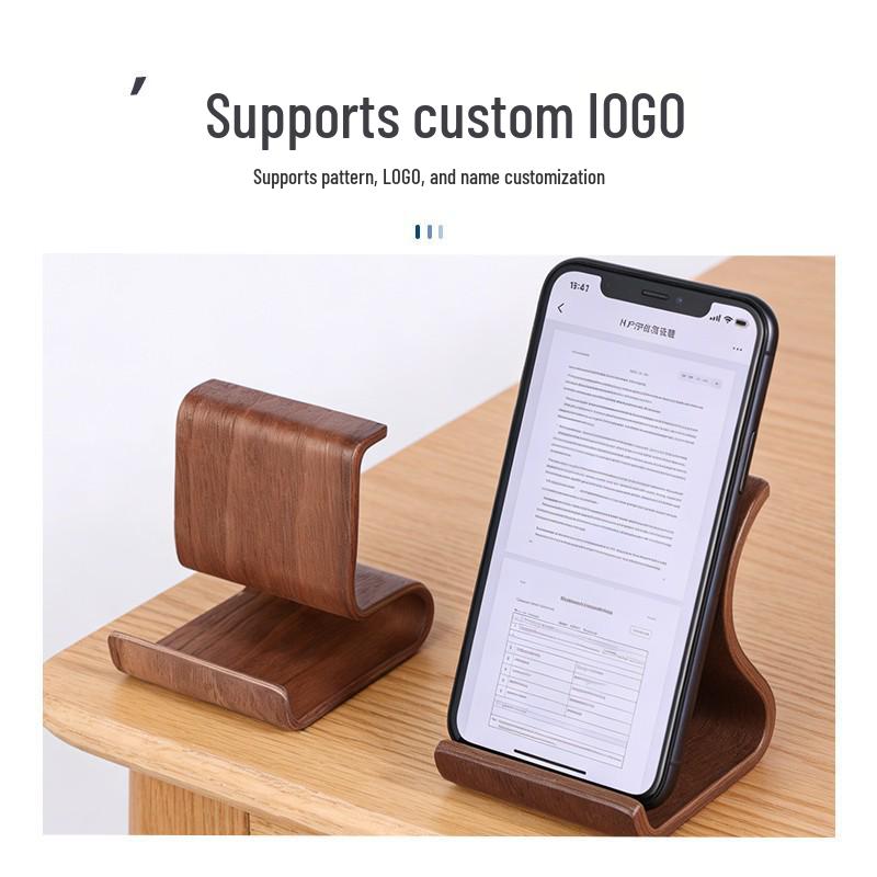 Portable Wooden Phone Stand for Desk - Lazy Bracket for Watching Videos