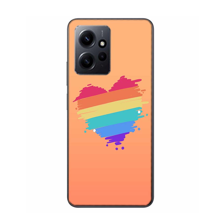 Rainbow Gradient Love Phone Case For Redmi Note 14 15 Pro 5G 13 12 Pro Plus 11 11T 11E 11S 10 Pro 10S 9 9S Cover Cell Clear TPU