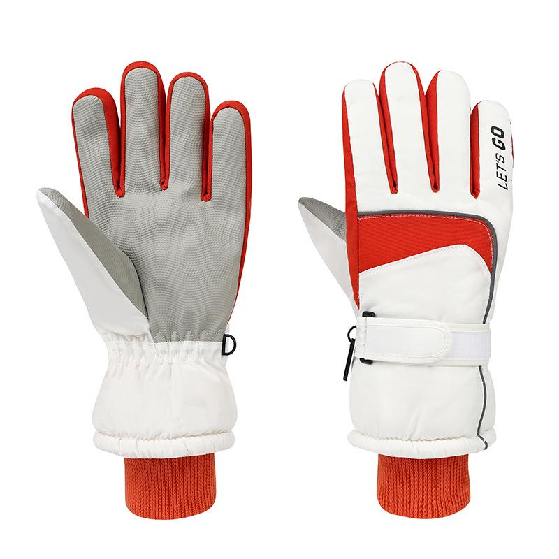 Mănuși de schi unisex cu ecran tactil, căptușite cu fleece pentru iarnă - Groase, călduroase și rezistente la frig pentru adulți și copii