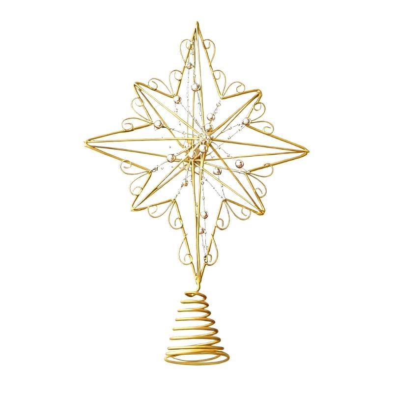 Irregular Christmas Tree Toppers Easy To Install Metal Star Tree Top Ornament Festival Accessory Home Adornment