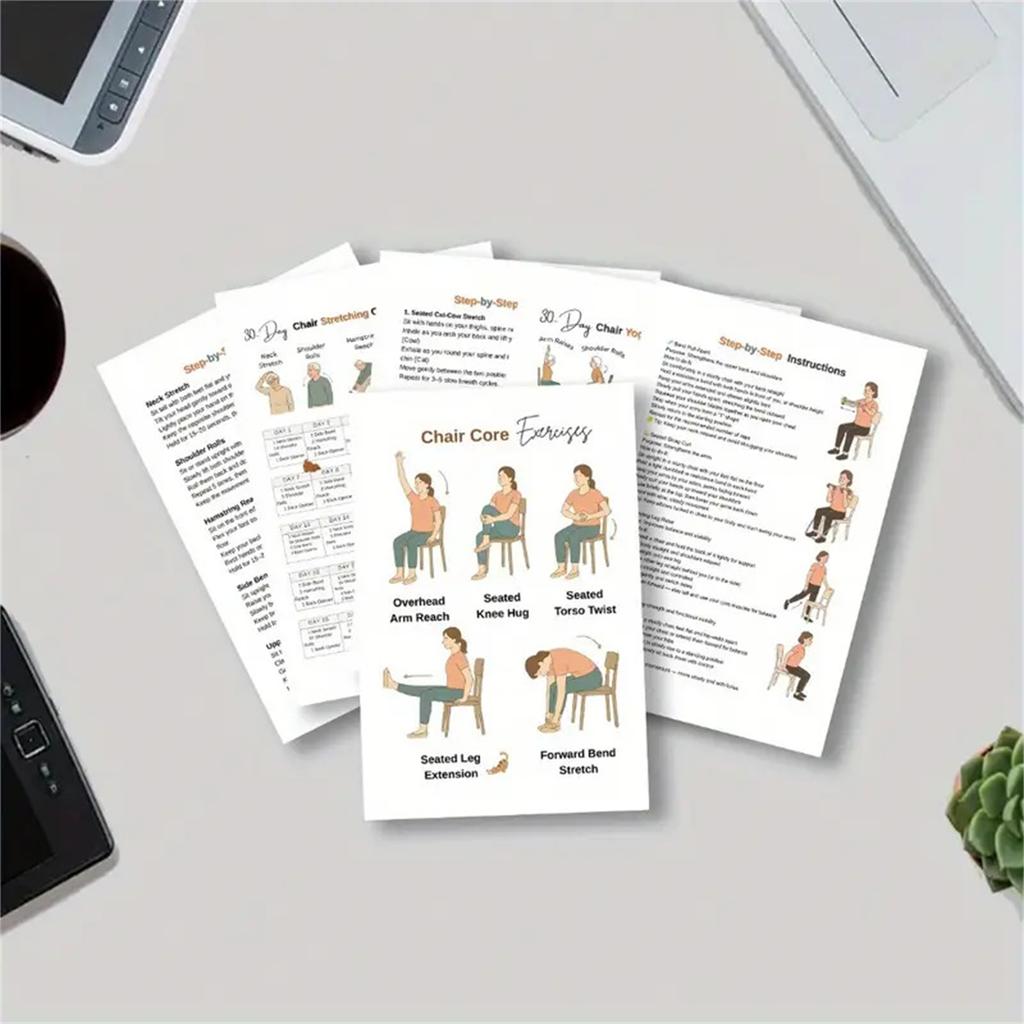 30-Day Chair Yoga Loss Spiral Notebook & Exercise Guide