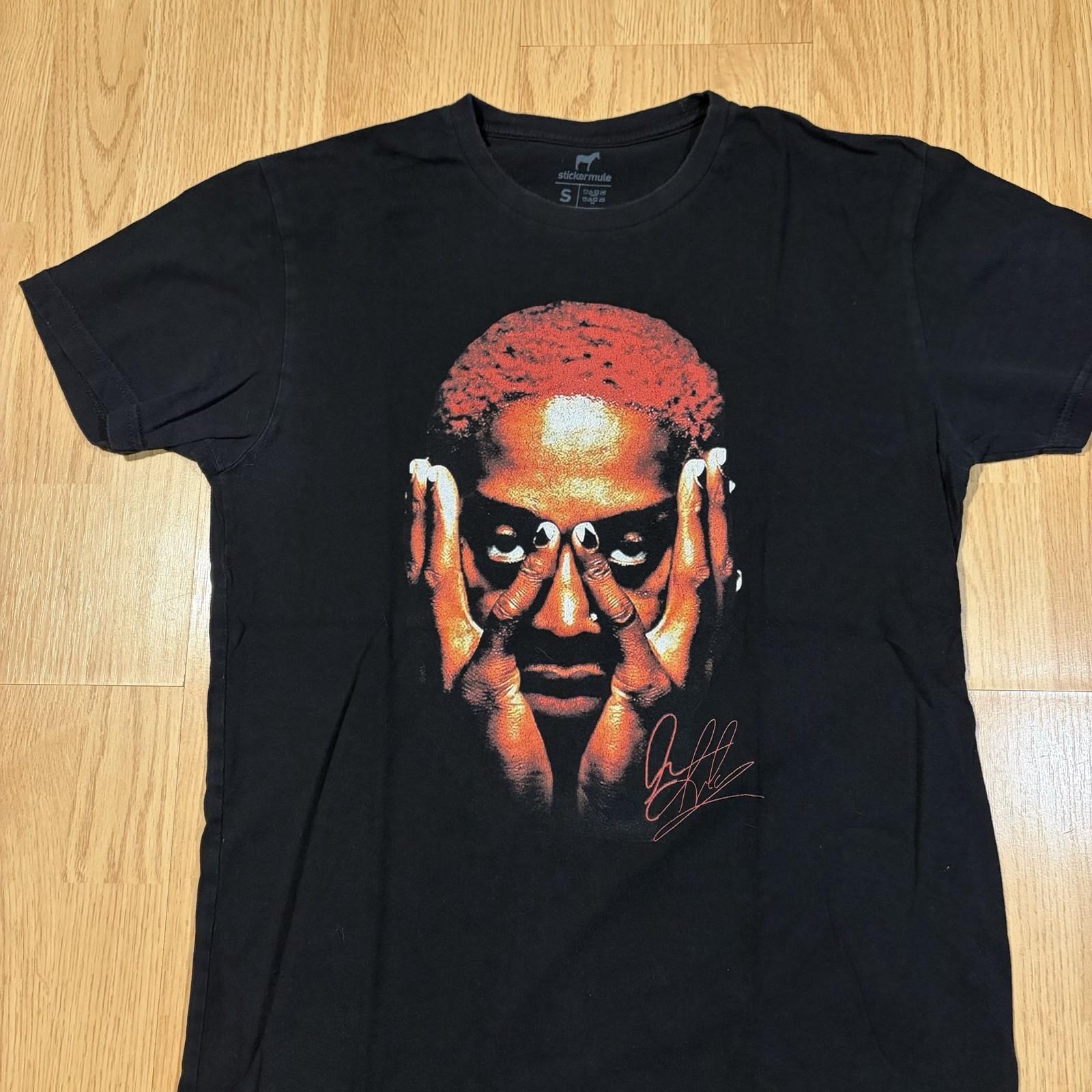Denis Rodman Big Face Black Graphic Tee Size Small Streetwear Y2k NBA Unisex T-Shirt XXXXL