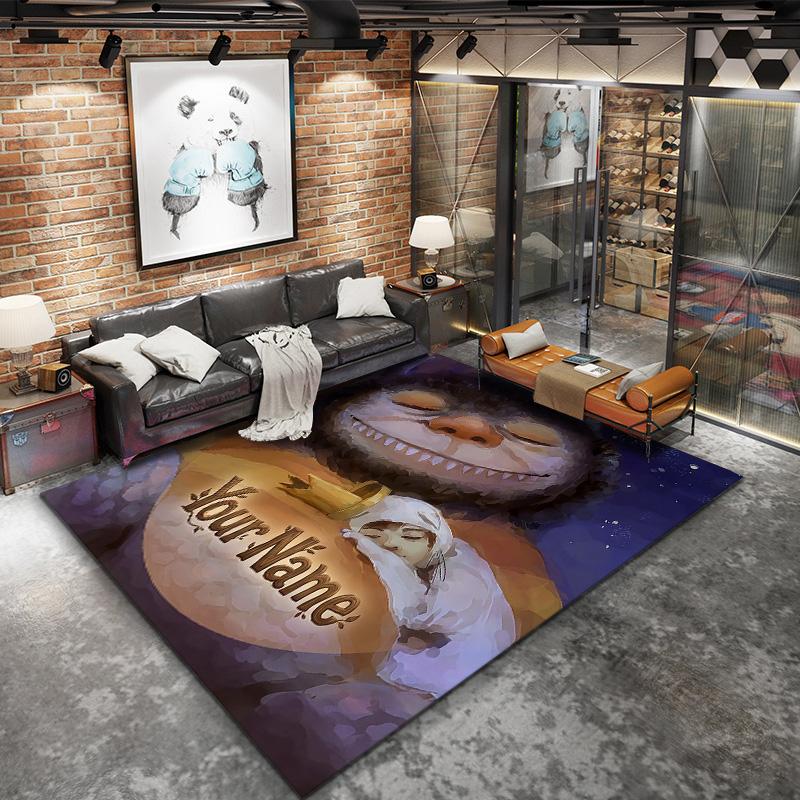 Monster Adventure Custom Name Carpet Rug For Living Room Bedroom Home Sofa Decoration Kids Play Nonslip Floor Mat
