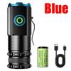 High Quality 3 LED Flashlight 18350 Aluminium Alloy Torch Rechargeable USB Light IP68 Waterproof with Magnet for Hiking Camping
