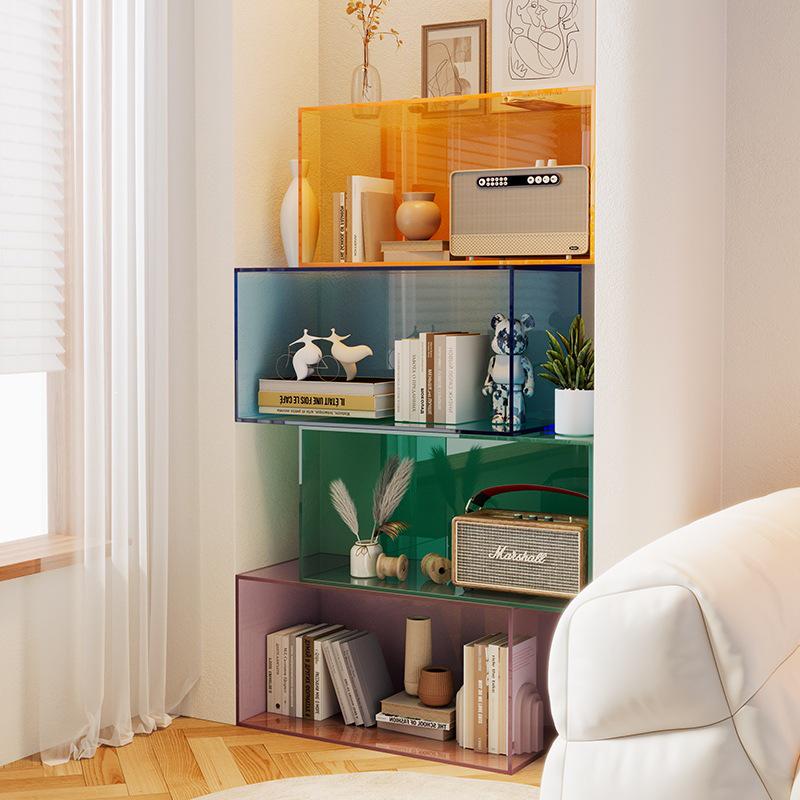 Elegant Multi-Layer Acrylic Bookshelf - Floor-Standing Transparent Display Shelf