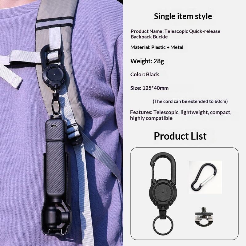 1 sada Popruh na tělo proti pádu Zvýšený Rychloupínací Nástroj Zatahovací Spona na Batoh Pro Dji Osmo 360 Pocket 3 Příslušenství
