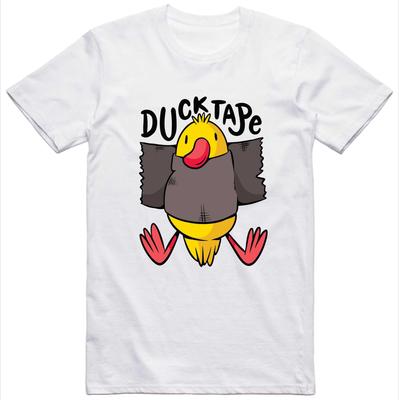 Funny T Shirt Duck Tape Printing Peripheral Pattern Printing Summer Luxury Brand Cotton Men's and Women's T-Shirt Short Sleeve