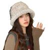 Women's Fashionable Colorblock Fisherman Bucket Hat - Warm, Thickened, Slimming, Versatile for Autumn and Winter