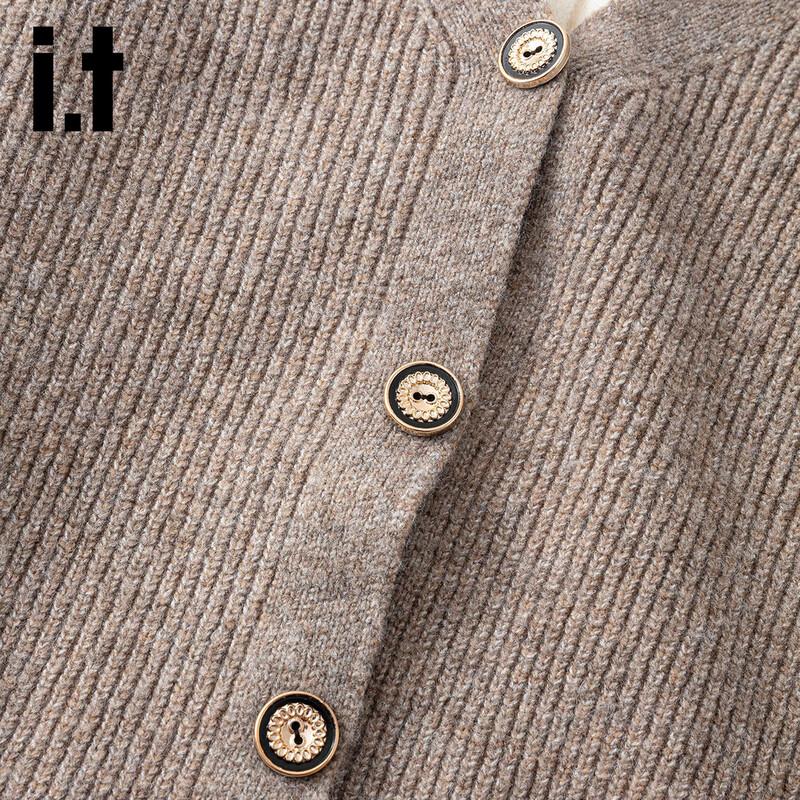 Izzue IT Women's Faux Two-Piece Lapel Knit Cardigan