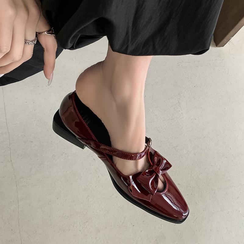 New leather fashion single shoes round head low heel non-slip soft sole casual sheepskin women's shoes flat four-season small leather shoes women