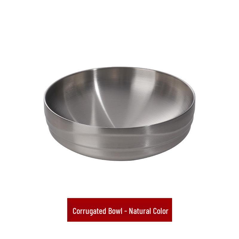 304 Stainless Steel Double-Layer Gold Ramen Bowl: Thickened for Household and Commercial Use 17cm