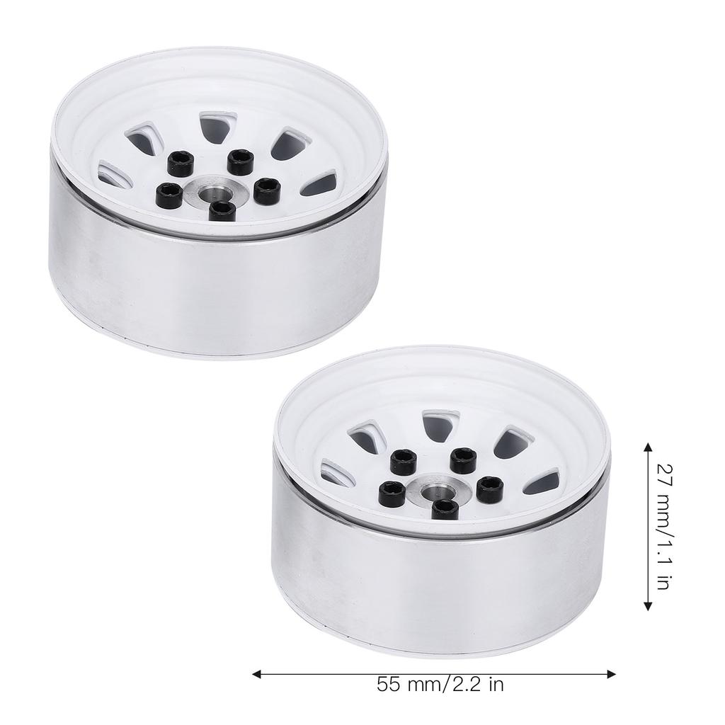 4pcs 1.9'' Aluminium Alloy Wheel Rims Hubs for 1/10 RC Crawler for   SCX10  (White )