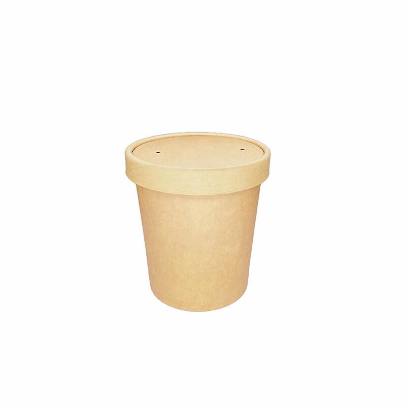 Disposable Kraft Paper Takeaway Soup & Meal Buckets with Lid