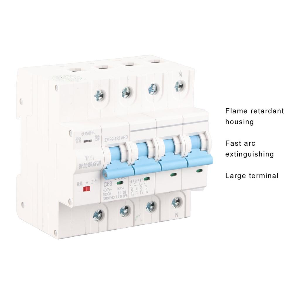WiFi 4P Intelligent Circuit Breaker Wireless Remote Control Switch 400V63A