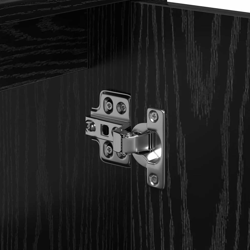 Bathroom Cabinet with Door Black Oak Effect 63 x 29 x 55 cm