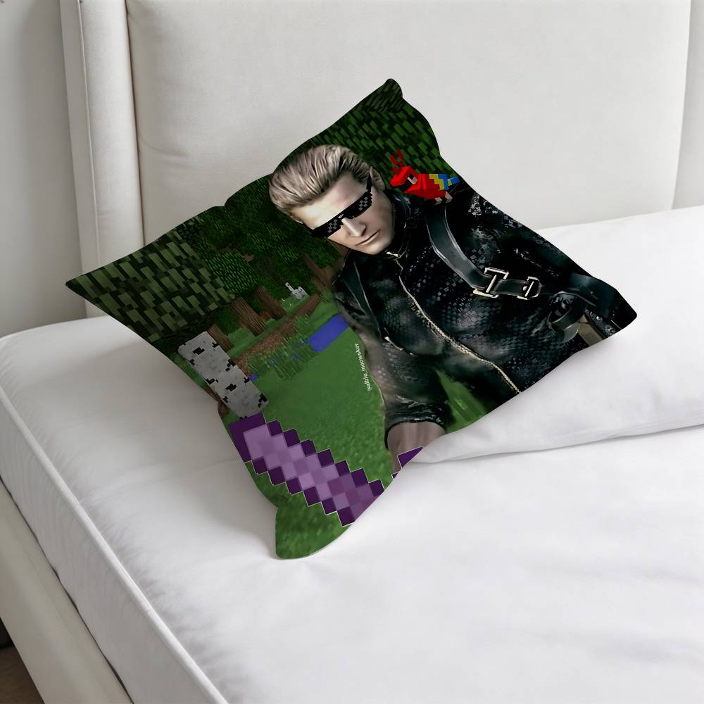 Funny AAlbert Wesker Decorative Square Pillow Cover Soft Comfortable Pillow Case Sofa Bed Home Decoration