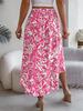 Casual Asymmetrical Flare Floral Print High Waist Skirt For Spring & Summer, Women's Clothing
