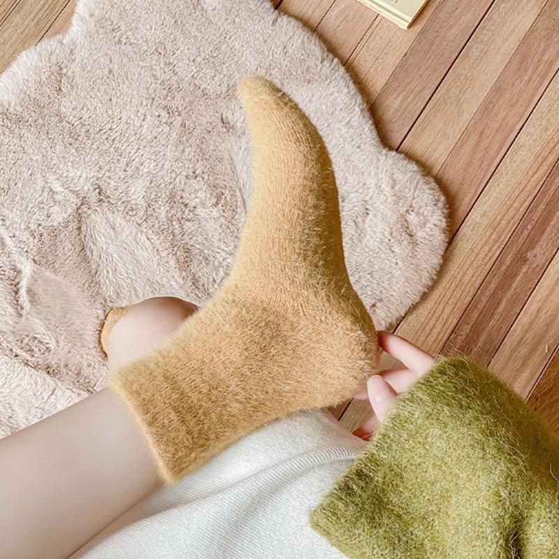 Fleece Lined Thickened Mink Velvet Socks With Soft Fluffy Feel And Warm Retention Perfect For Cold Winter Home Use