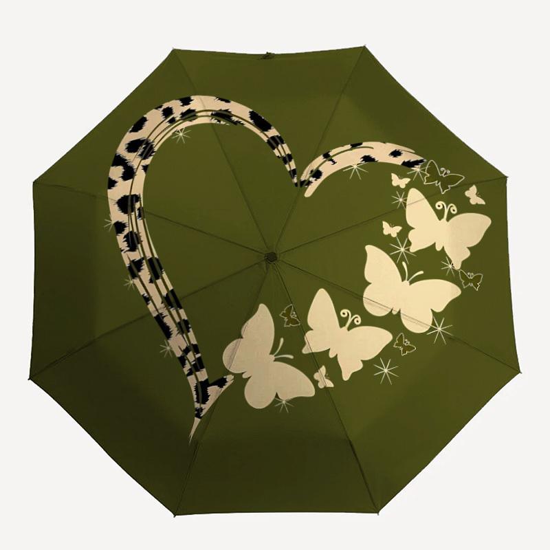

1pc Butterfly Heart Automatic Folding Umbrella - Compact 8-Rib Design, Durable Plastic & Iron, Lightweight for Outdoor Daily Use294