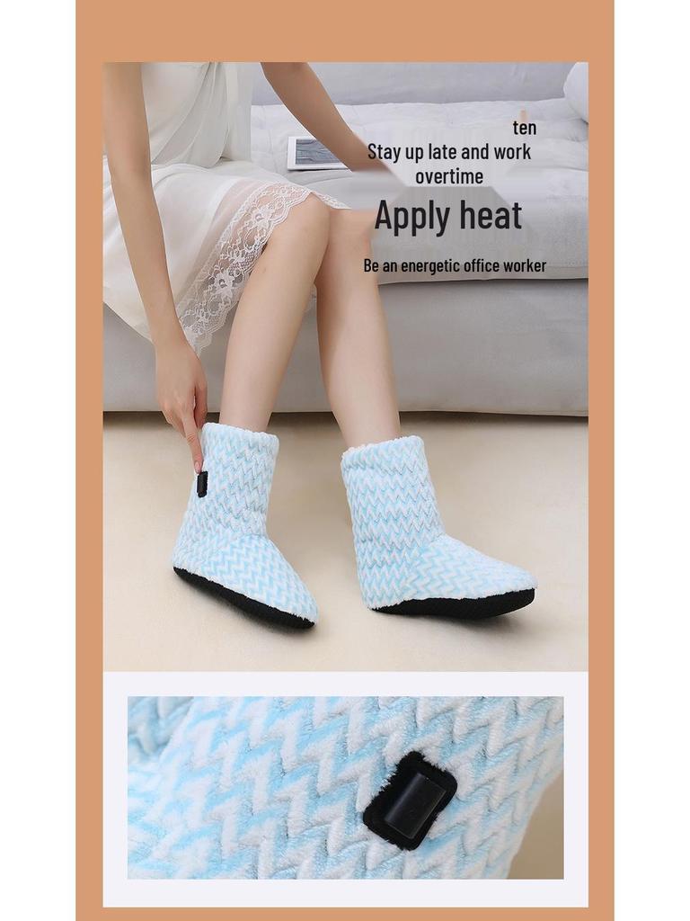 Women's and Men's Electric Heated Foot Warmers - Continuous Plug-In Heat Shoes