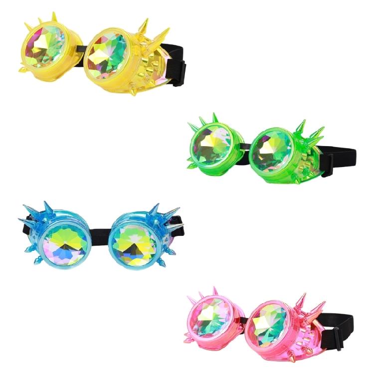 Unisex Steampunk Goggles Glasses Kaleidoscope Rave Goggles Halloween Cosplay Party Costume Psychedelic Goggles Gifts