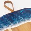 Wood and Resin Cutting Board Blue Ocean Wave Charcuterie Boards for Meat Round Epoxy Resin Wood Chopping Board Bread Cheese Tray