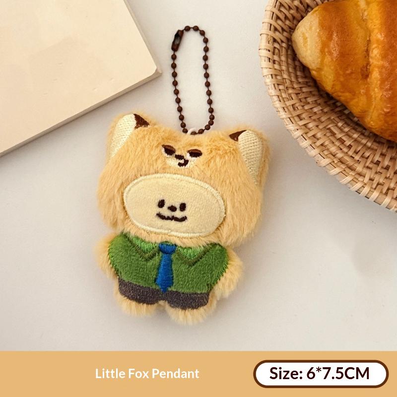 Cute Cartoon Small Animal Plush Keychain Kawaii Fox Rabbit Stuffed Doll Pendant Backpack Decoration Pendant Accessories Gift