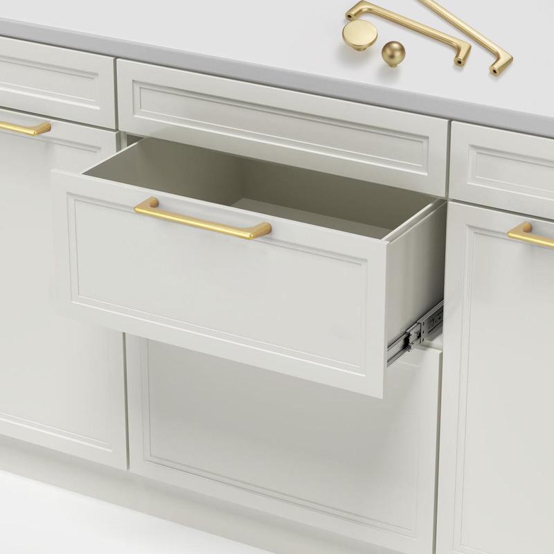 Modern Gold and Black Zinc Alloy Cabinet and Wardrobe Door Handles