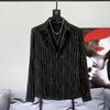 Men Clothing Korean Fashion Striped Print Luxury Button Up Shirt Casual Lapel Long Sleeve Loose All Match Tops Camisas De Hombre