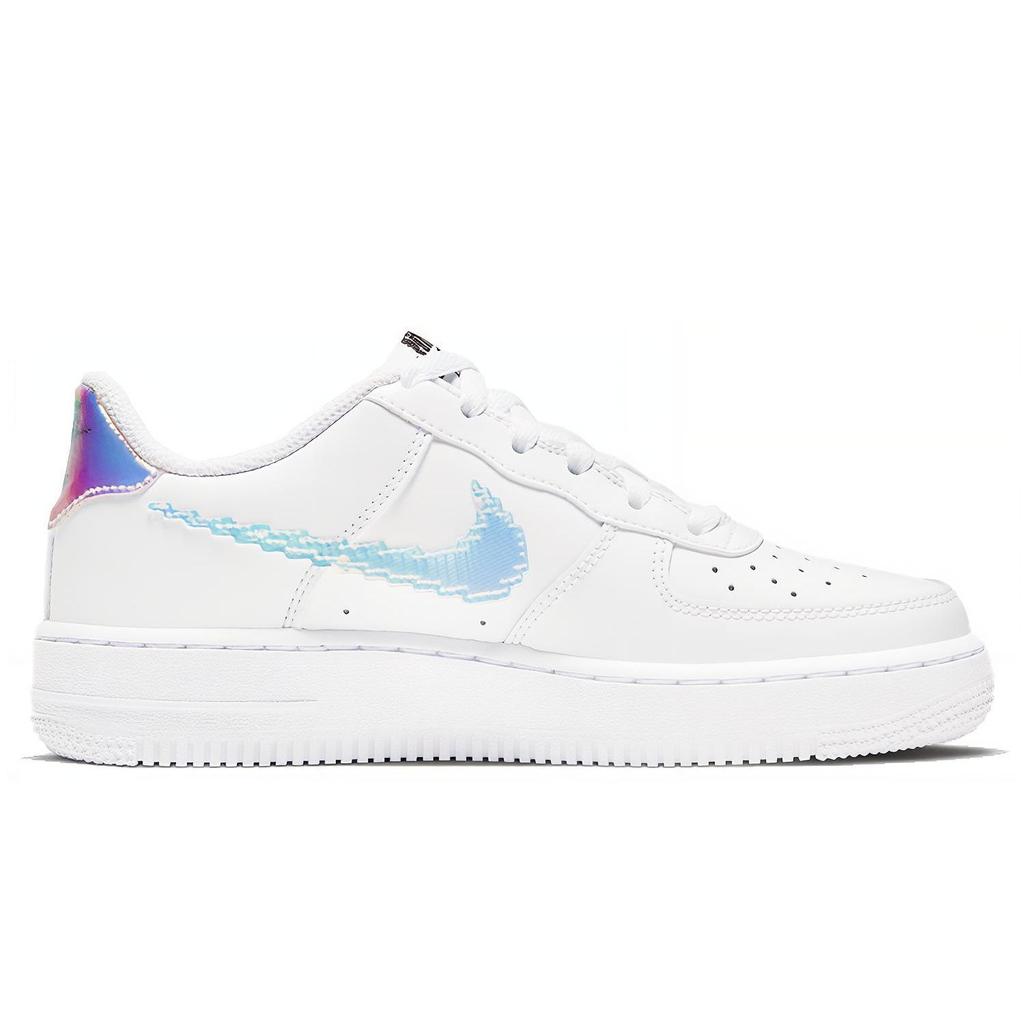 Nike Air Force 1 LV8 GS Digital Swoosh Kids Sneakers White Multi-Color Black CW1577-100