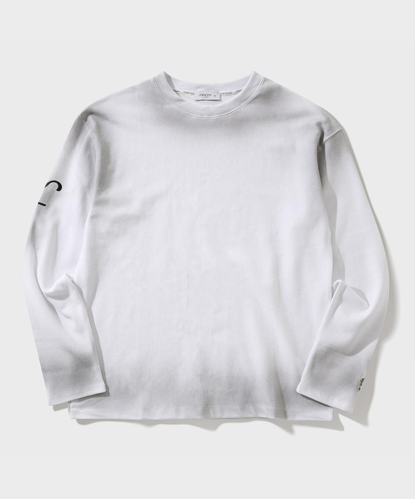 Pep Studio Stain Washed Efro Logo Long Sleeve T-Shirt (White)