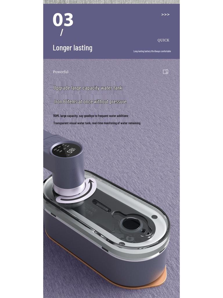 Digital Display Foldable Handheld Steamer: Compact Travel Iron