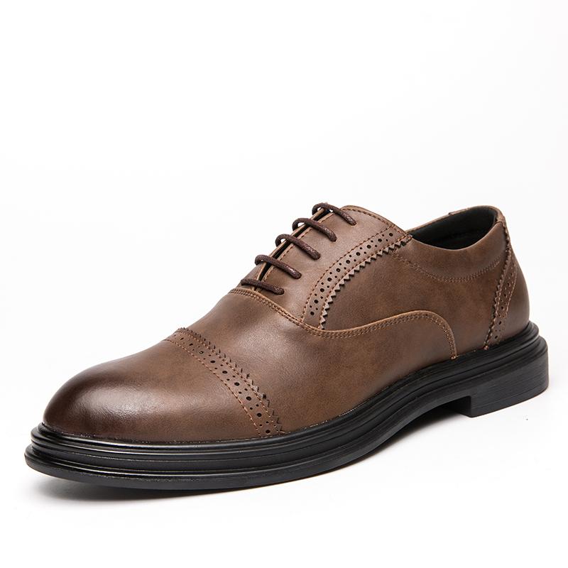 Men’s Shoes Brogues Dress Formal Leather Business Derby Shoes Wingtip Tuxedo Wedding Shoes Over Sized