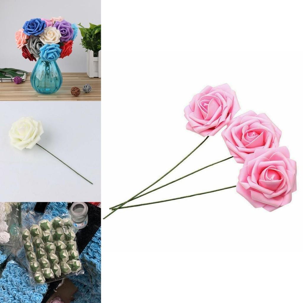 50pcs Artificial Foam Roses In Vibrant Colors Perfect For Wedding Party Decor And Bouquets