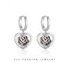 New Chinese sterling silver rose silver love ear + French premium earrings