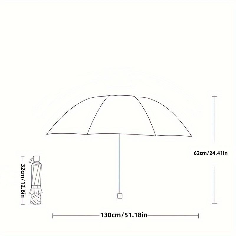A 130cm super large foldable umbrella with sun protection, windproof strong reinforced with 10 bones, sturdy for three people