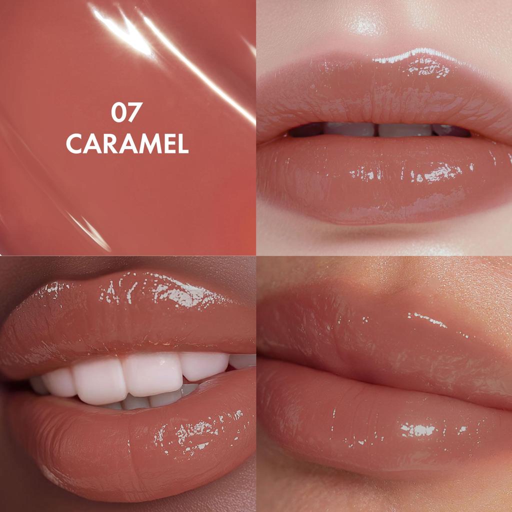 AMUSE Gel Fit Tint Raw Caramel Colors Lip Tint Glossy Lightweight High Suitable for Warm Korean Cosmetics #07 (18 Total) - Long-lasting, Moisturizing,