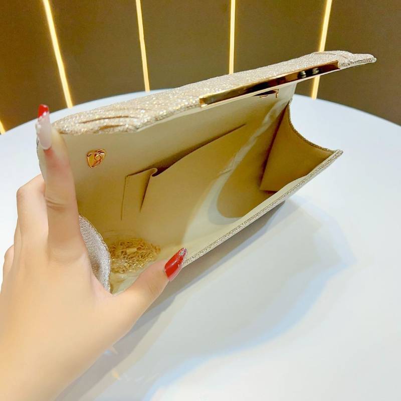 Pochette da sera con paillettes e chiusura magnetica per eventi formali e serate fuori