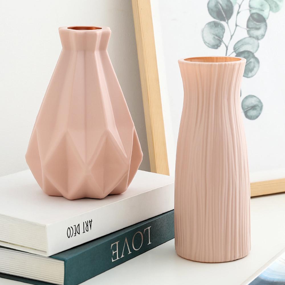 Plastic Vase Imitation Ceramic Flower Pot Origami Plastic Flower Vase Shatterproof Vase Nordic Modern Room Hallway Wedding Decor