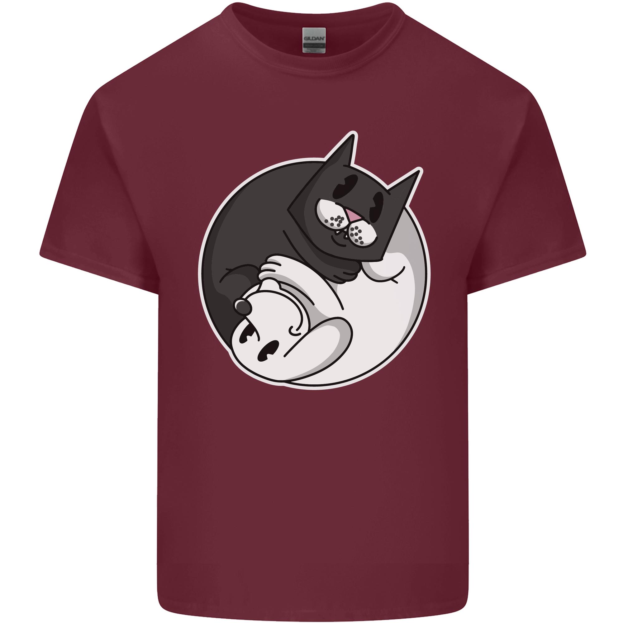 Cat and Dog Yin Yang Unisexs Light Cotton TShirt S