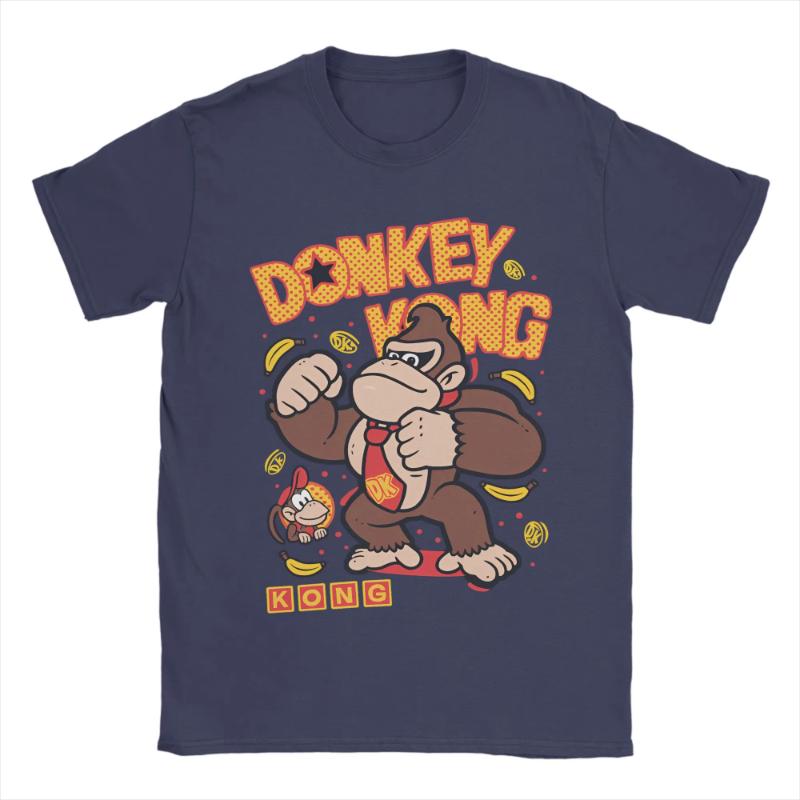 

2025 Summer Donkey Kong Arcade Game Printed Tshirt Mens Casual Cotton Fashion Loose Street Short Sleeves 4XL