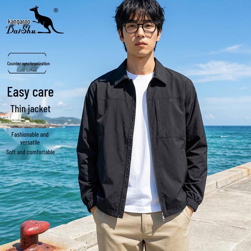 

DAISHU Men s Spring Casual Lapel Jacket L