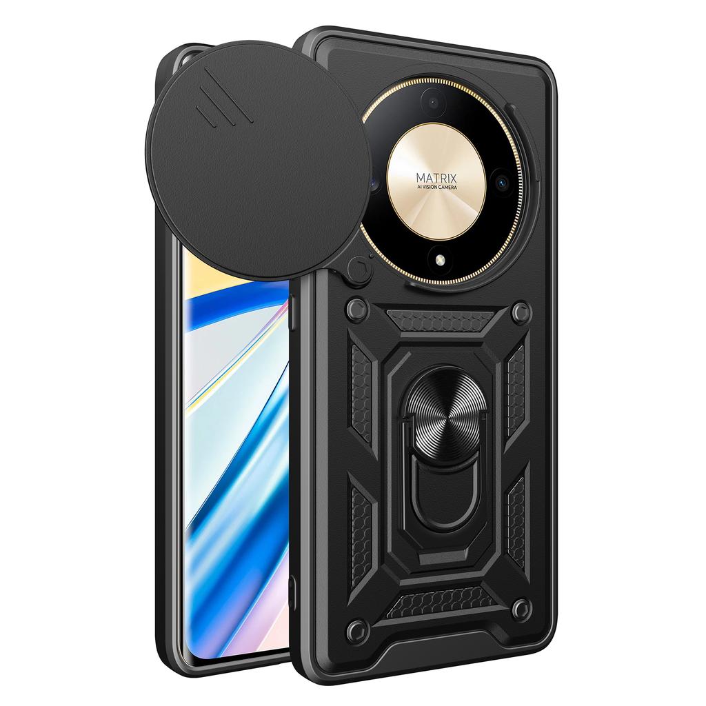 Priekš Honor X9b 5G/Magic6 Lite 5G mobilo tālruņu maciņi TPU+PC bīdāms objektīva aizsargvāciņš