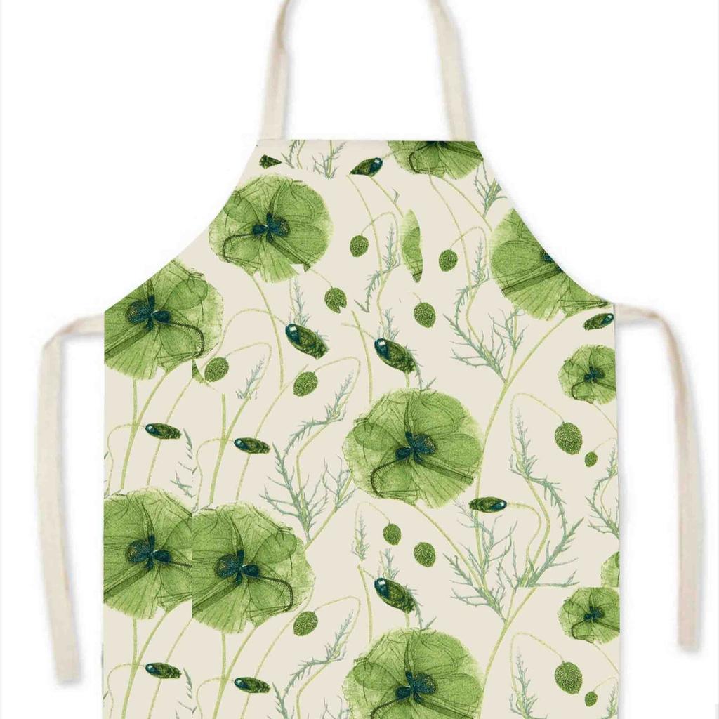 Fresh Pastoral Style Prints Supply Waterproof Pastoral Style Print Apron Kitchen Barbecue Apron