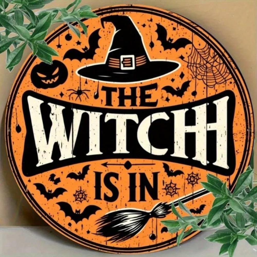 Iron Halloween Witch Metal Wall Art 2D Engraved Bar Cafe Decor