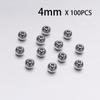 3/4/5/6/7/8MM Distanční korálek z nerezové oceli Kovové kulaté volné vymezovací korálky Pro výrobu šperků Náramek Nálezy pro kutily