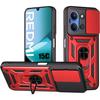 Case for Xiaomi Redmi 15C 4G/5G, Rugged Protection with Ring and Sliding Camera Cover - Red
